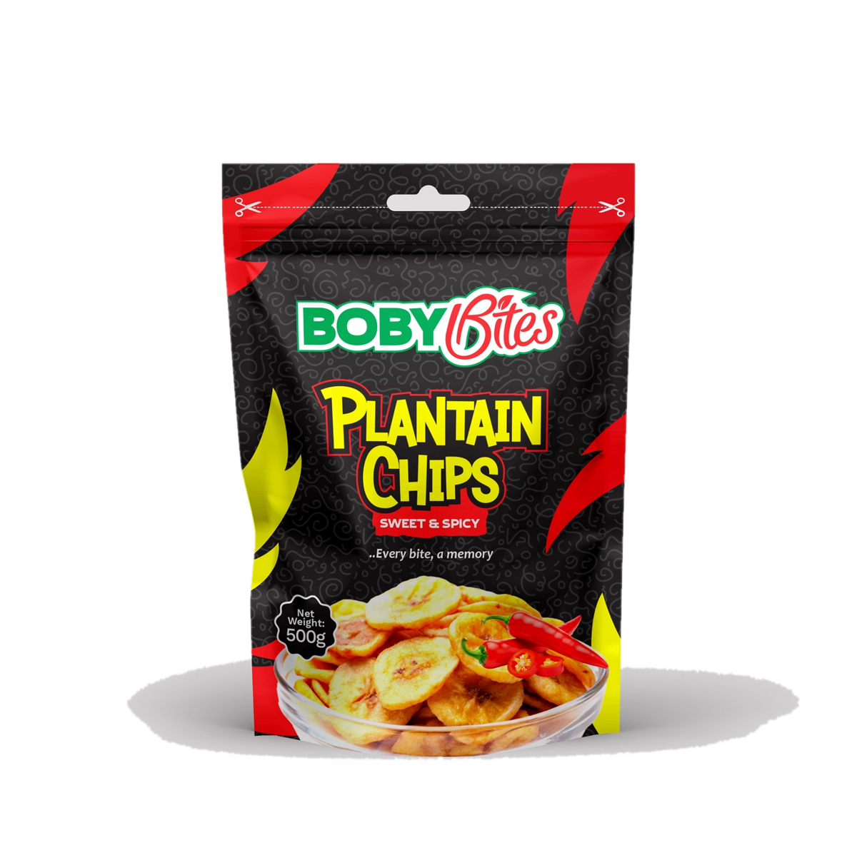 Boby Bites Sweet & Spicy Plantain Chips, 500g pack