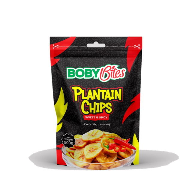 Boby Bites Sweet & Spicy Plantain Chips, 500g pack